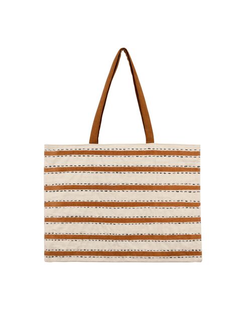 Sac Madeira écru/camel - 58x42 cm