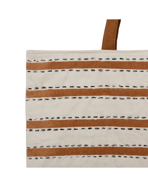 Sac Madeira écru/camel - 58x42 cm