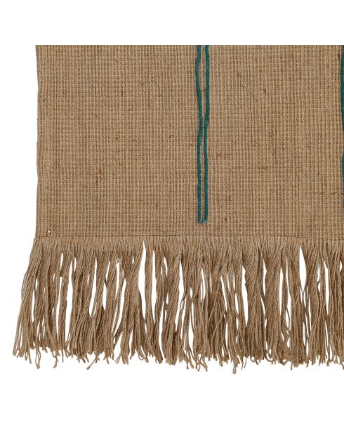 Tapis en Jute Palmea naturel/émeraude - 200x140 cm