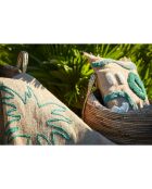 Tapis en Jute Palmea naturel/émeraude - 200x140 cm
