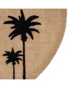 2 Tables basse en Jute Palmea naturel/noir - D.39 cm