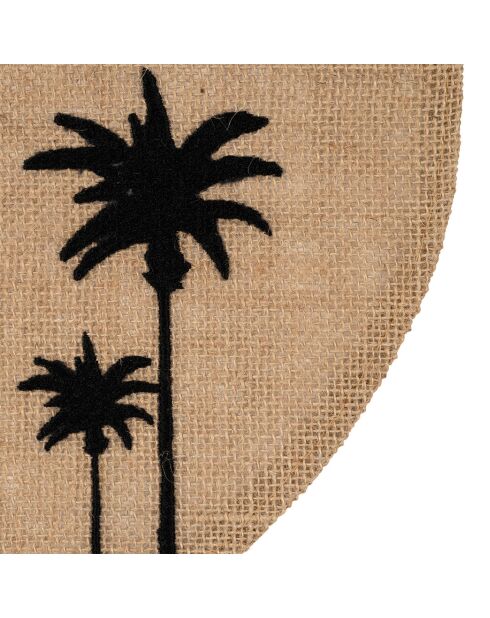 2 Tables basse en Jute Palmea naturel/noir - D.39 cm