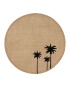 2 Tables basse en Jute Palmea naturel/noir - D.39 cm