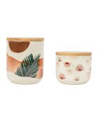 2 Pots en Porcelaine Sweet Leav terra/vet