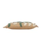 Housse de Coussin en Jute Palmea naturel/vert - 50x30 cm