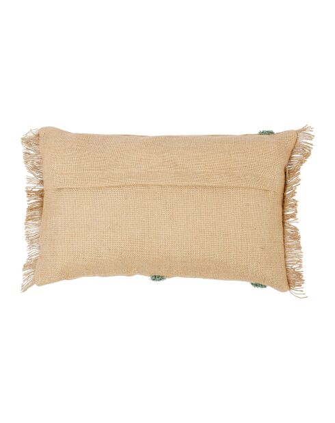 Housse de Coussin en Jute Palmea naturel/vert - 50x30 cm