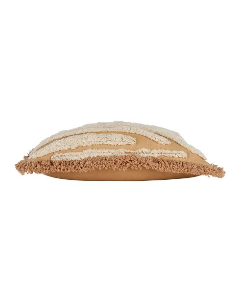 Housse de Coussin Terre Brulé écru/ocre - 45x45 cm