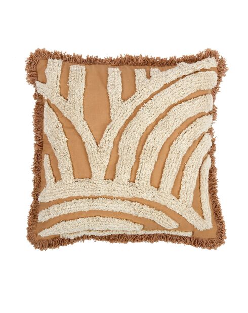 Housse de Coussin Terre Brulé écru/ocre - 45x45 cm
