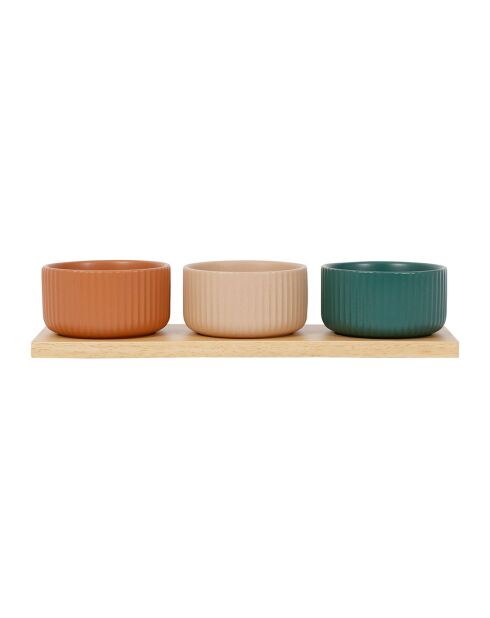 3 Coupelles Sweet Leav multicolore - D.9x5 cm