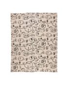 Plaid 100% Coton Terre Brulé écru/noir - 170x130 cm