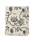 Plaid 100% Coton Terre Brulé écru/noir - 170x130 cm