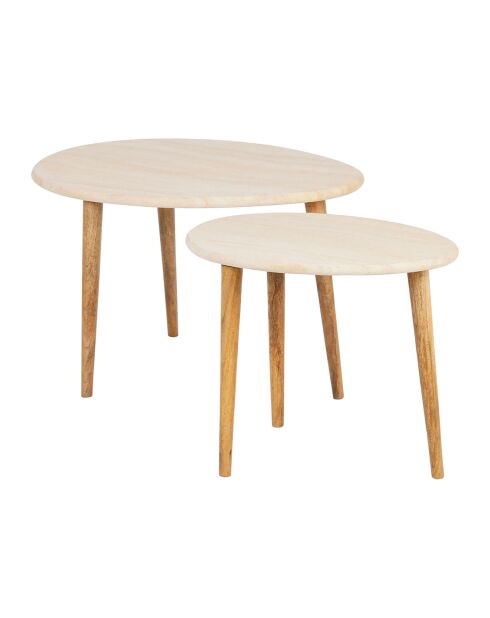 2 Beige/natürliche Eskela Couchtische