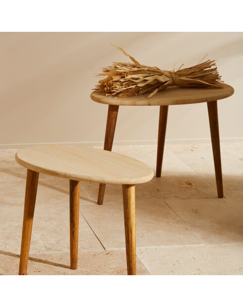 2 Beige/natürliche Eskela Couchtische