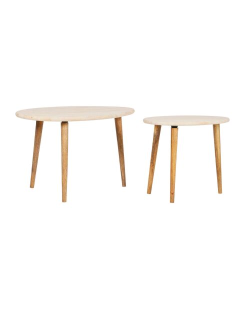 2 Beige/natürliche Eskela Couchtische