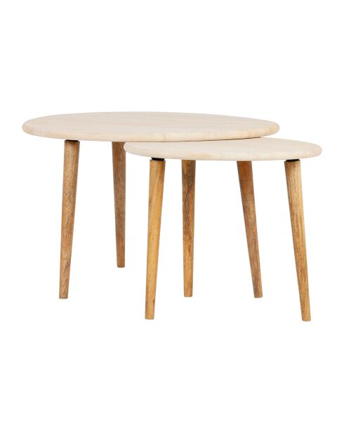 2 Beige/natürliche Eskela Couchtische