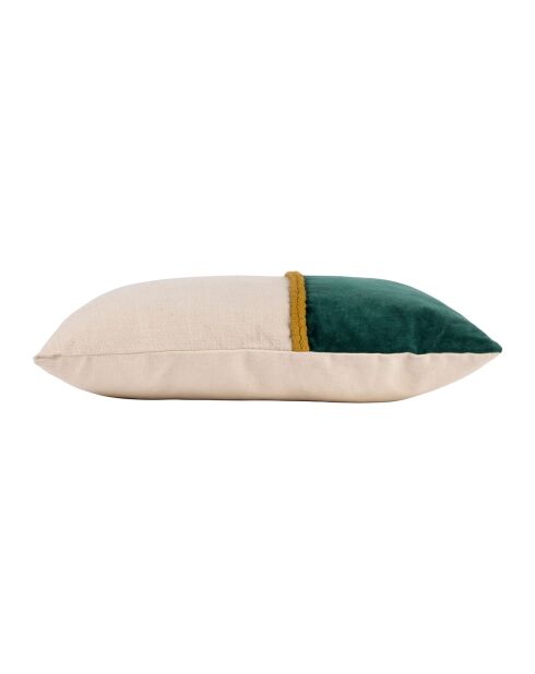 Housse de Coussin Neo émeraude/écru - 50x30 cm