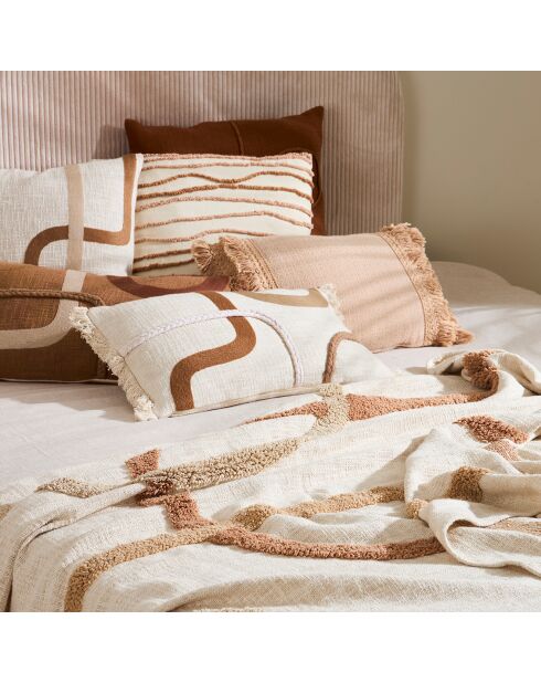 Housse de Coussin Organic écru/taupe - 50x30 cm