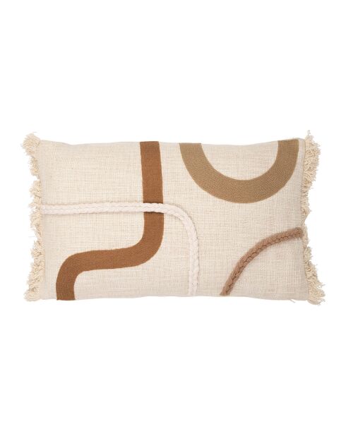 Housse de Coussin Organic écru/taupe - 50x30 cm