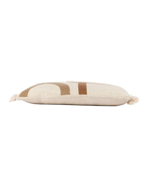 Housse de Coussin Organic écru/taupe - 50x30 cm