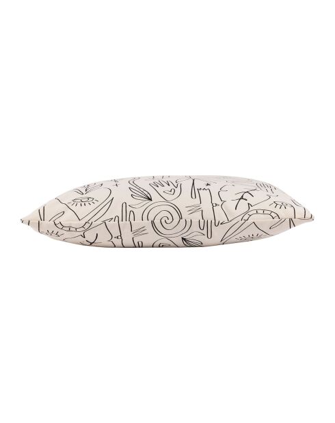Housse de Coussin Tulum blanc/noir - 45x45 cm