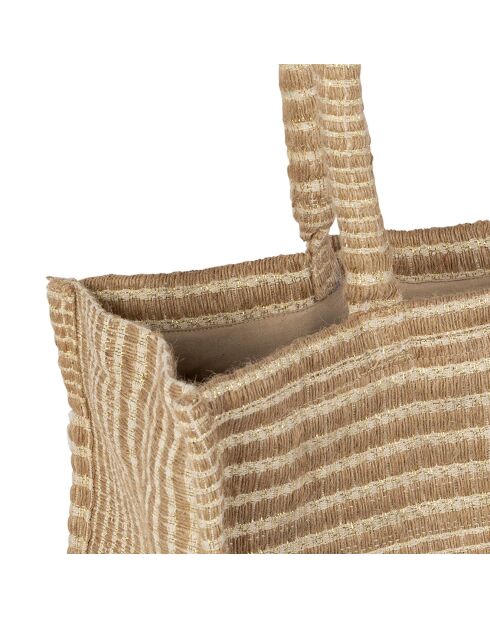 Sac Pochette en Jute Tropetoi naturel/doré - 38x13.5x30 cm