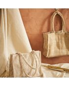 Sac Pochette en Jute Tropetoi naturel/doré - 38x13.5x30 cm