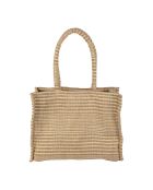 Sac Pochette en Jute Tropetoi naturel/doré - 38x13.5x30 cm