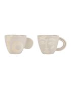 2 Tasses à Thé en Porcelaine Organic gris perle - 32cl