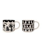 2 Tasses à Thé Minimal noir/blanc - 35cl
