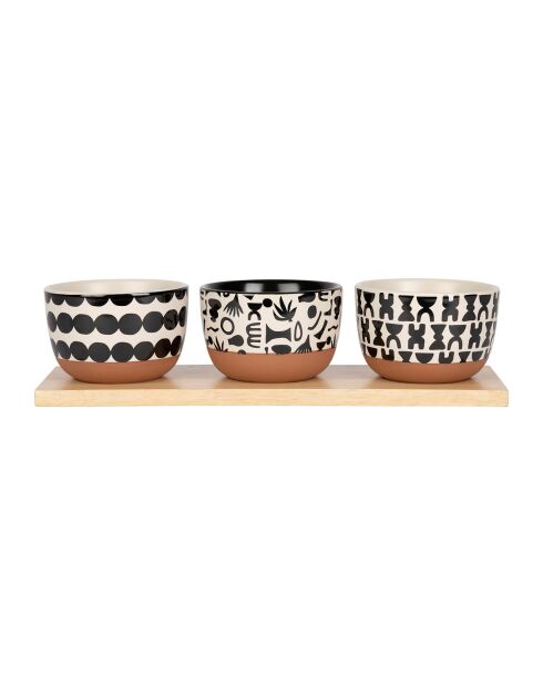 3 Coupelles Minimal noir/blanc - D.9x6 cm