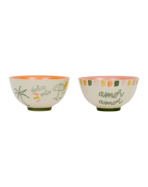 2 Bols Dolce Vita multicolores - D.11.5x6 cm