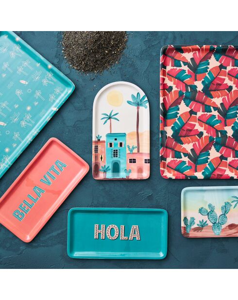 Hola Palma türkisfarbenes Tablett - 15x30 cm