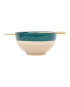 4 Bols Baguettes Funky émeraude/beige - D.16x8.5 cm