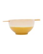 4 Bols Baguettes Funky beige/moutarde - D.16x8.5 cm