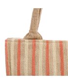 Sac en Jute Bella Palma rouge/naturel - 35x15x28 cm