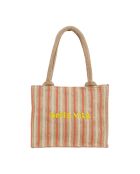 Sac en Jute Bella Palma rouge/naturel - 35x15x28 cm