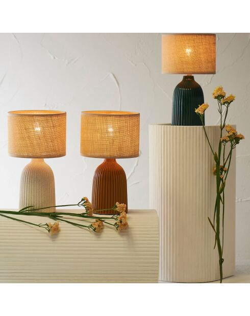 Lampe à Poser en Céramique Essencia curry/écru - D.9.5 cm