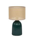 Lampe à Poser en Céramique Essencia émeraude/écru - D.9.5cm