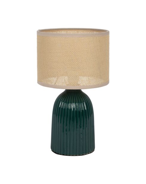 Lampe à Poser en Céramique Essencia émeraude/écru - D.9.5cm