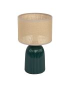 Lampe à Poser en Céramique Essencia émeraude/écru - D.9.5cm