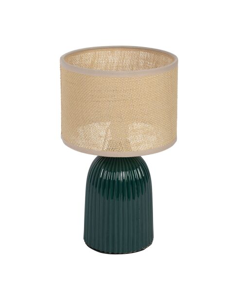 Lampe à Poser en Céramique Essencia émeraude/écru - D.9.5cm