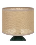 Lampe à Poser en Céramique Essencia émeraude/écru - D.9.5cm