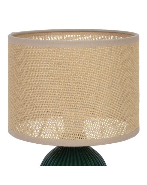 Lampe à Poser en Céramique Essencia émeraude/écru - D.9.5cm