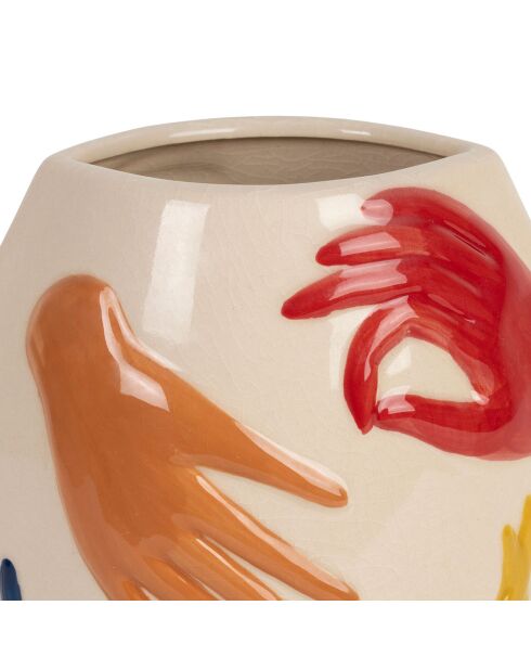 Vase en Porcelaine Visage-Arty naturel - 16x12x22.5 cm