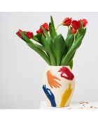 Vase en Porcelaine Visage-Arty naturel - 16x12x22.5 cm