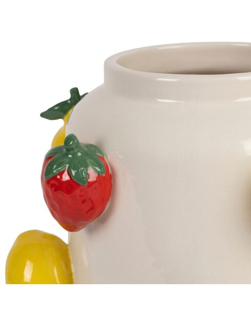 Vase en Porcelaine Fruits Mocoa naturel - 21.5x20.5x20 cm