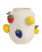 Vase en Porcelaine Fruits Mocoa naturel - 21.5x20.5x20 cm
