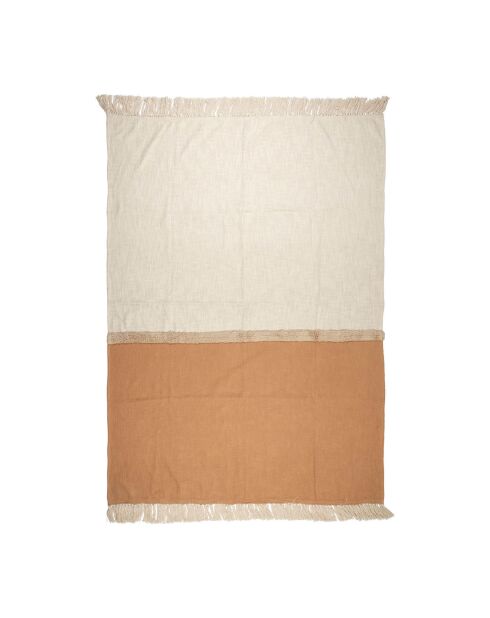 Plaid 100% Coton Neo naturel - 170x130 cm
