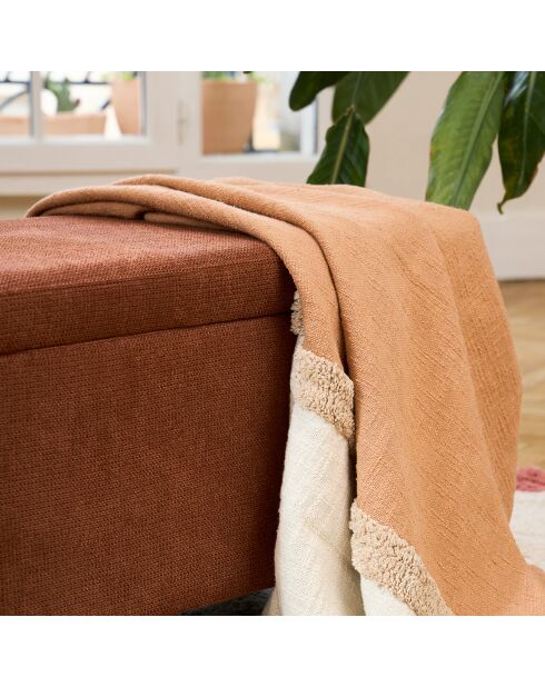 Plaid 100% Coton Neo naturel - 170x130 cm