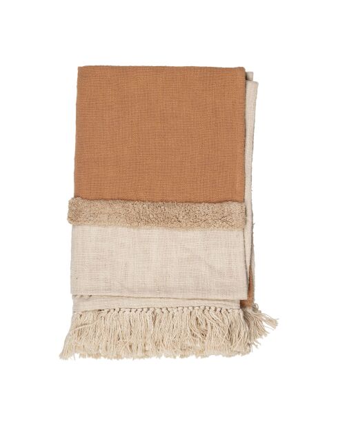 Plaid 100% Coton Neo naturel - 170x130 cm